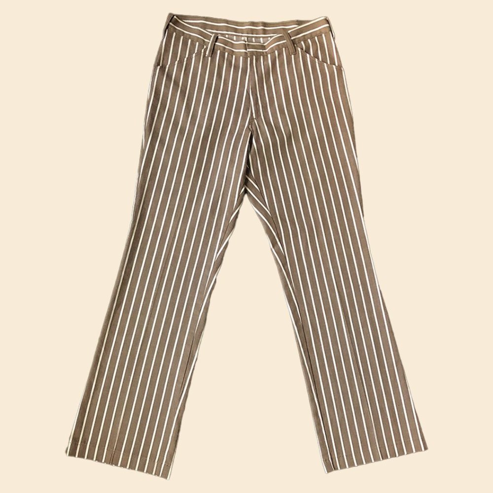 Vintage 60s / 70s Brown & White Striped Pants